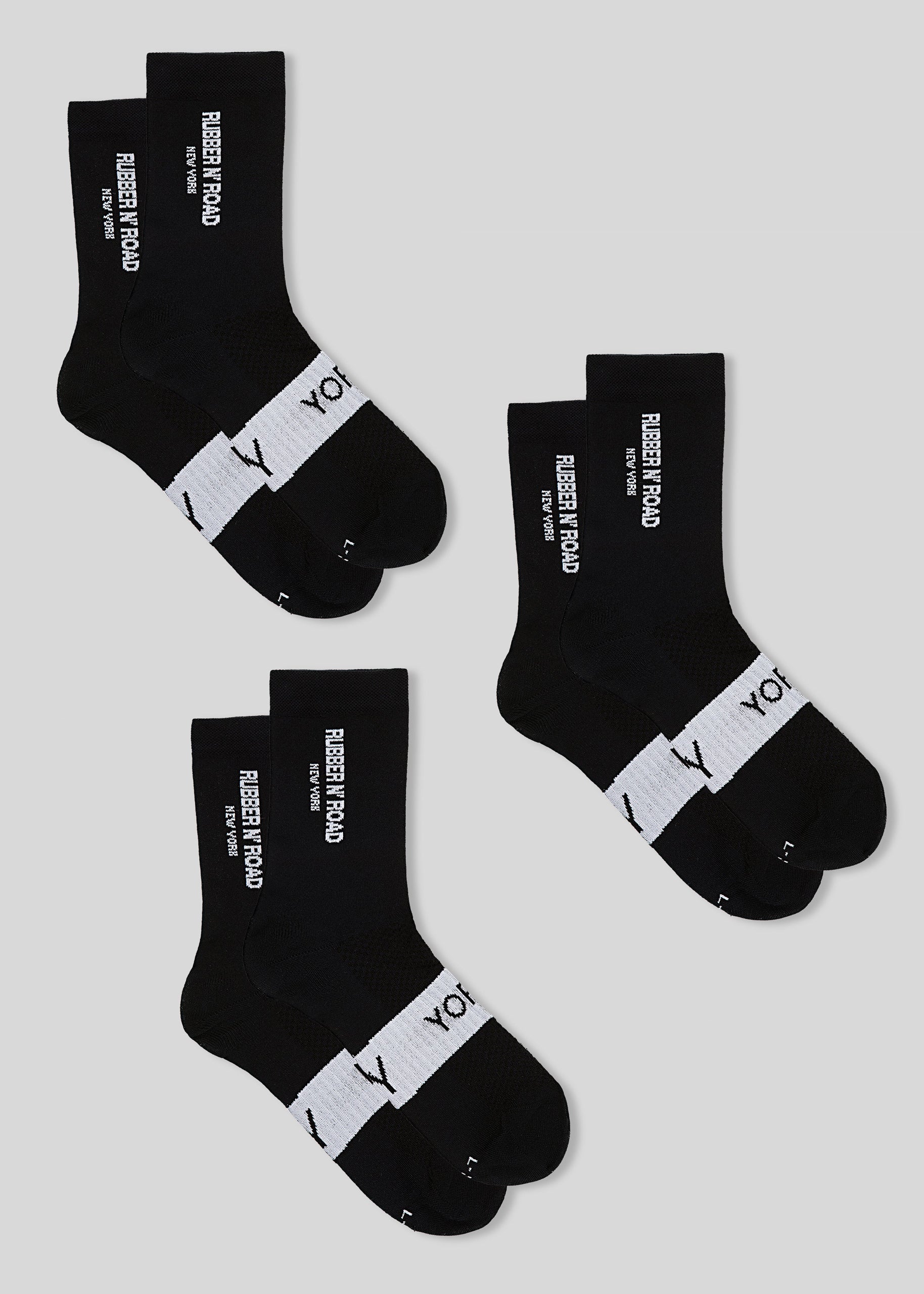 Featherweight Cycling Socks 3 Pack - Black