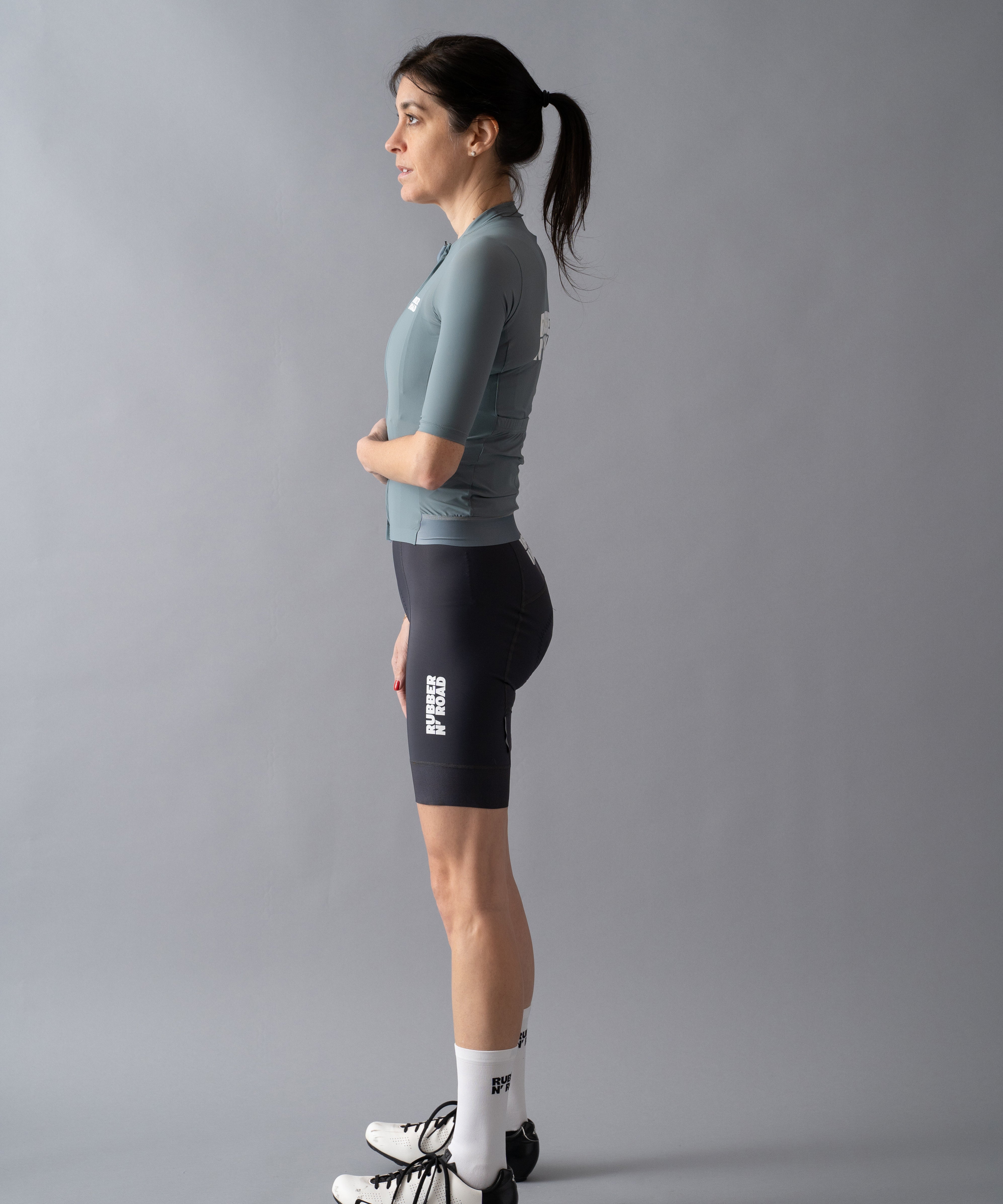 Women's Uniform Bib Shorts - Dark Grey - RUBBER N' ROAD