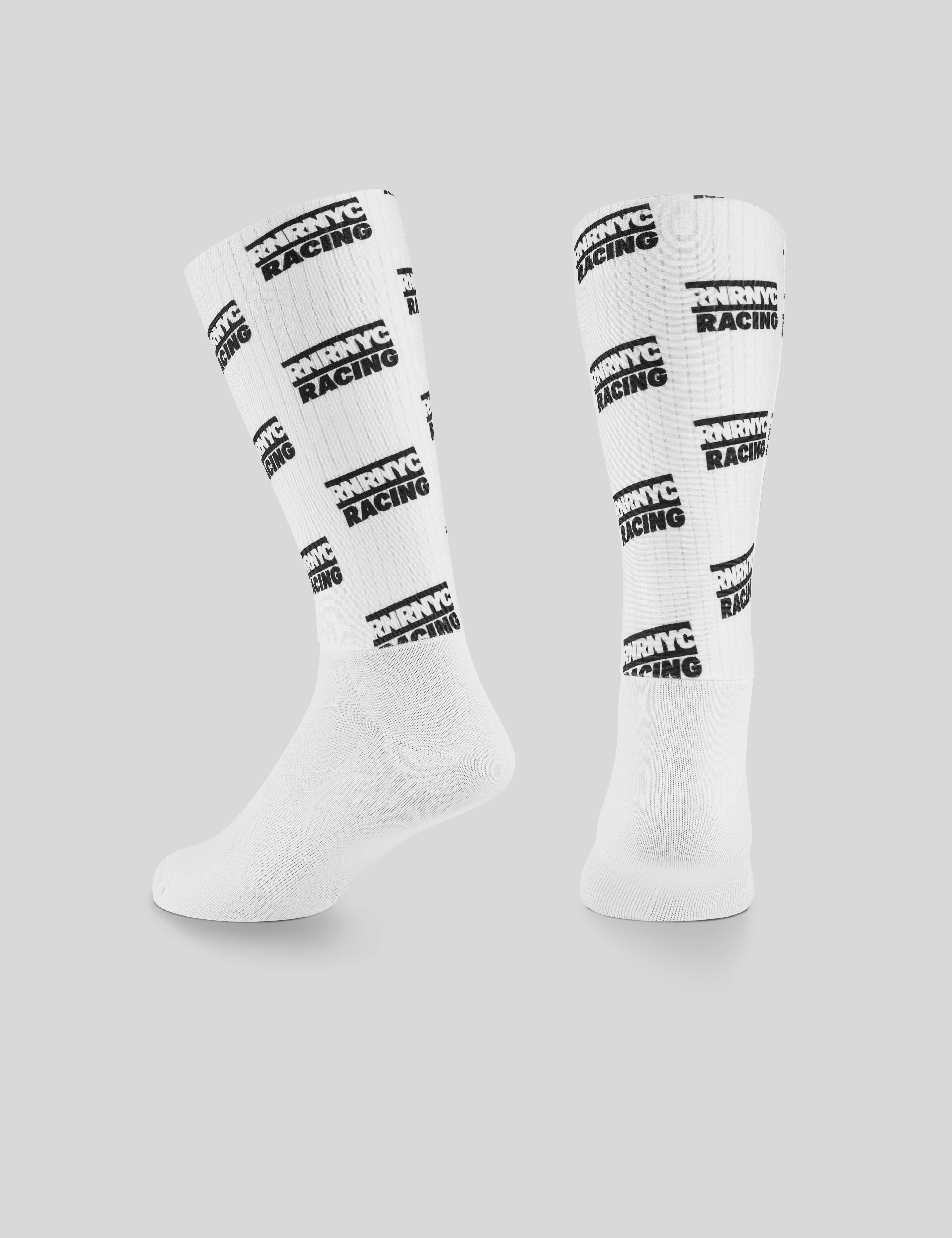 RNRNYC RACING Aero Racing Socks - Checker White - RNRNYC™