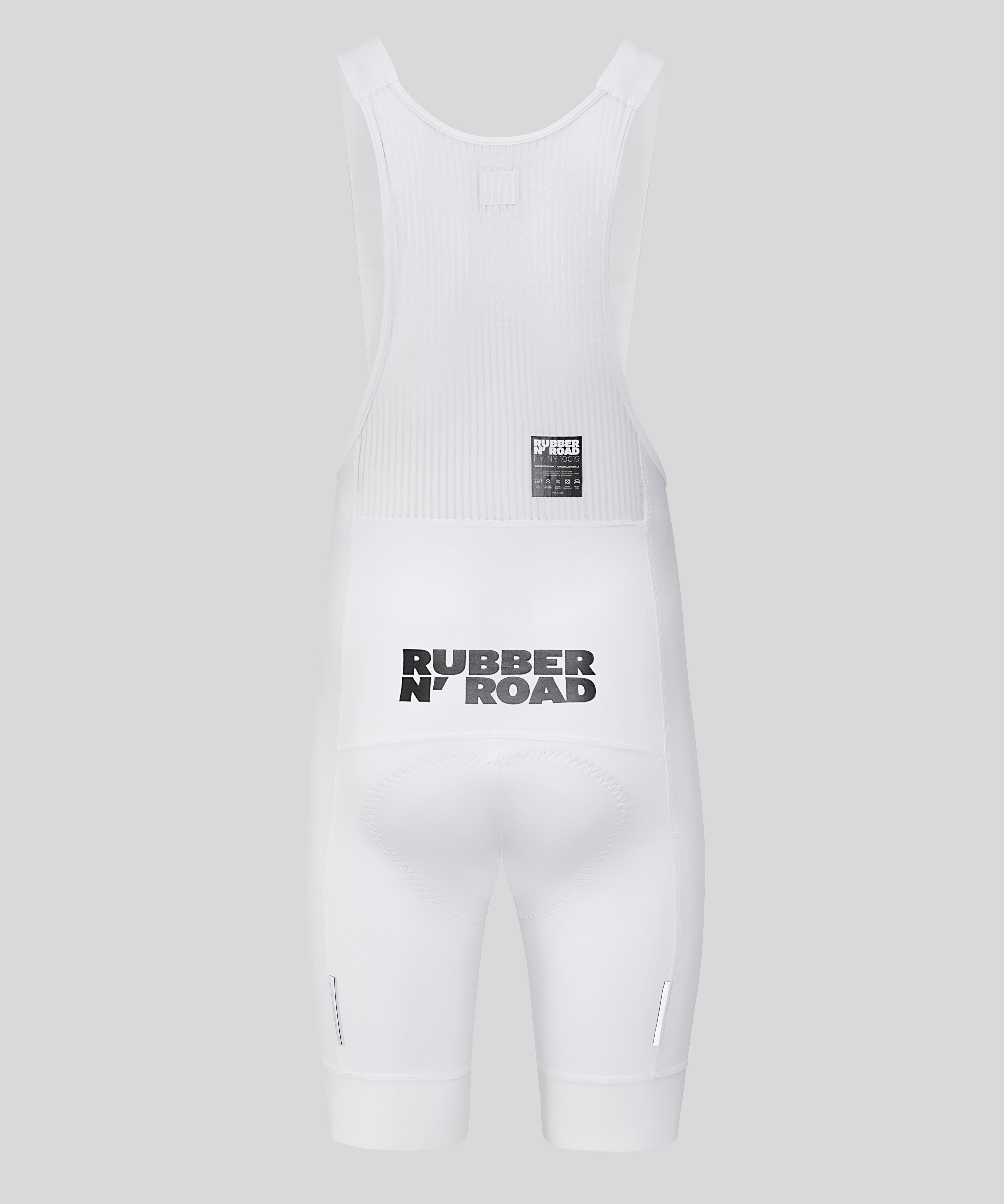 Women's Uniform Bib Shorts - White/Black - RUBBER N' ROAD