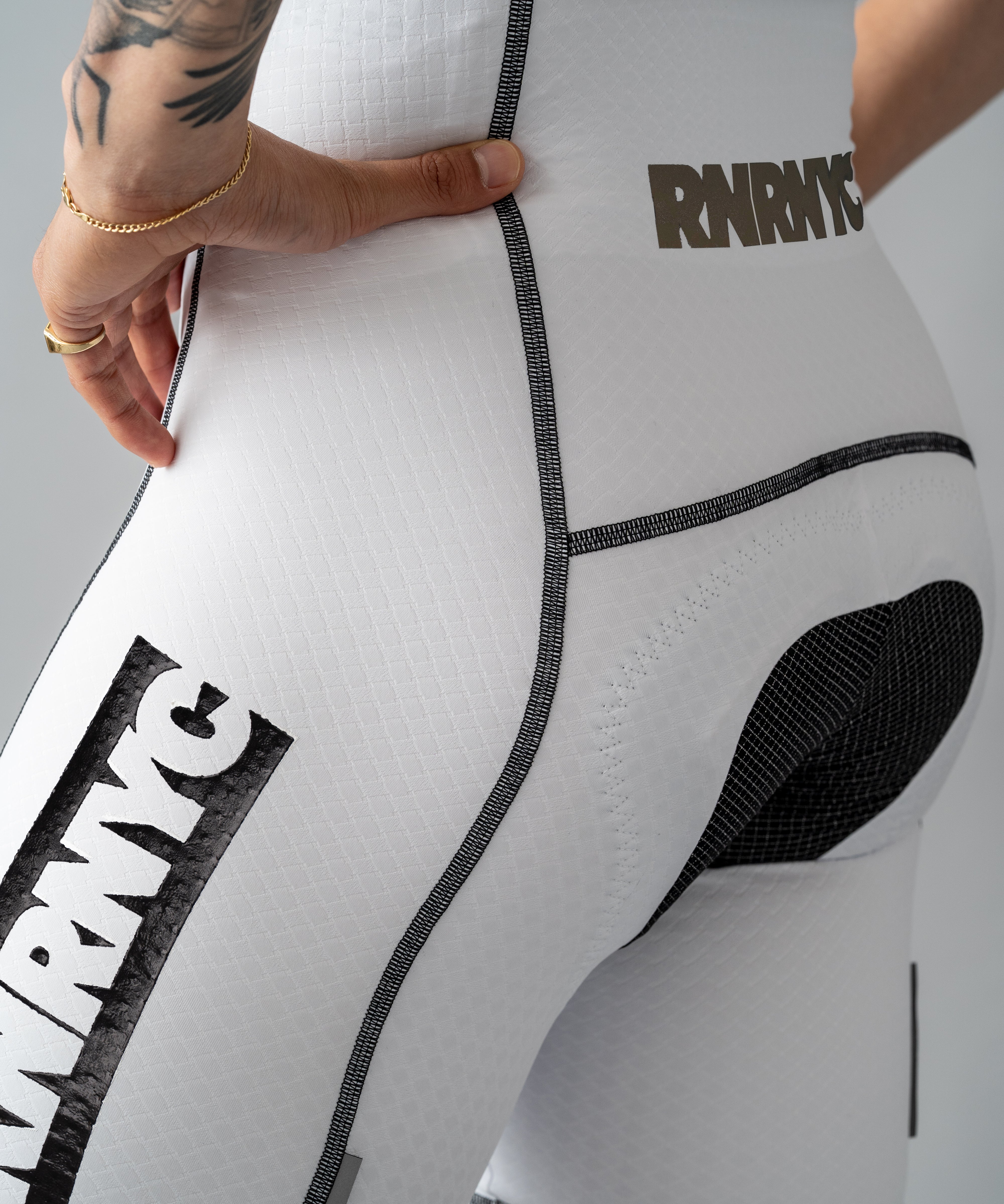 RNRNYC™ IMPACT Bib Shorts - White/Black - RNRNYC™